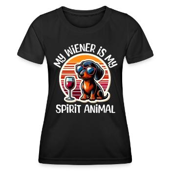 Vin de teckel - T-shirt sport Femme - noir - Devant - AI Model Female 172 light (172cm)