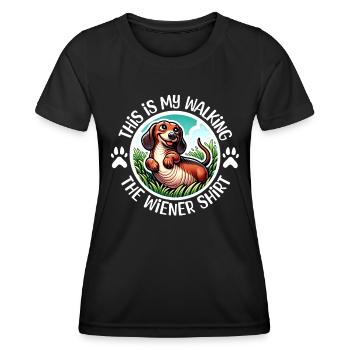 Dachshund Walk - Women's Functional T-Shirt - black - Front - AI Model Female 172 light (172cm)