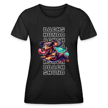 Dachshund - Frauen Funktions-T-Shirt - Schwarz - Vorne - AI Model Female 172 light (172cm)