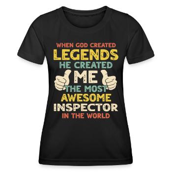 Inspektor - Frauen Funktions-T-Shirt - Schwarz - Vorne - AI Model Female 172 light (172cm)