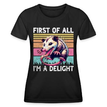 Opossum - Frauen Funktions-T-Shirt - Schwarz - Vorne - AI Model Female 172 light (172cm)