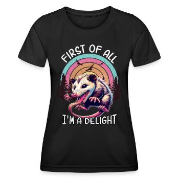 Opossum - Frauen Funktions-T-Shirt - Schwarz - Vorne - AI Model Female 172 light (172cm)