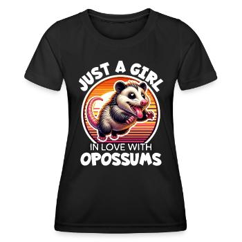 Girl Loves Opossum - Women's Functional T-Shirt - black - Front - AI Model Female 172 light (172cm)