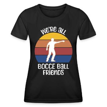 Dictons de boules de pétanque - T-shirt sport Femme - noir - Devant - AI Model Female 172 light (172cm)