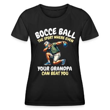 Drôle de dicton de boule de pétanque - T-shirt sport Femme - noir - Devant - AI Model Female 172 light (172cm)