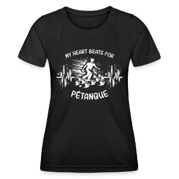 ECG de pétanque - T-shirt sport Femme - noir - Devant - AI Model Female 172 light (172cm)