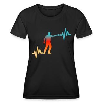 Petanque Herzlinie - Frauen Funktions-T-Shirt - Schwarz - Vorne - AI Model Female 172 light (172cm)