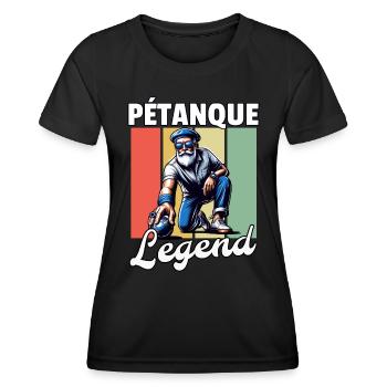 Pétanque Légende Homme - T-shirt sport Femme - noir - Devant - AI Model Female 172 light (172cm)