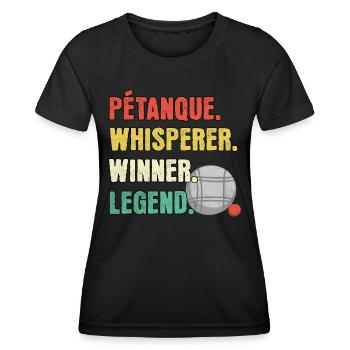 Petanque Flüsterer Petanque Legende - Frauen Funktions-T-Shirt - Schwarz - Vorne - AI Model Female 172 light (172cm)