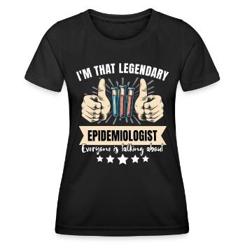 Épidémiologiste légendaire - T-shirt sport Femme - noir - Devant - AI Model Female 172 light (172cm)