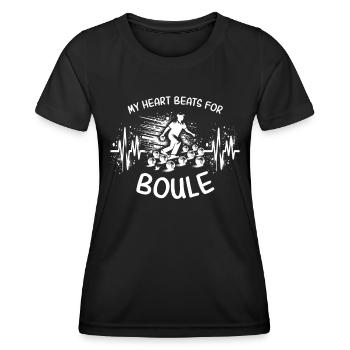 Boule ECG - T-shirt sport Femme - noir - Devant - AI Model Female 172 light (172cm)