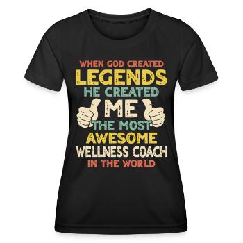 Wellness Coach - Women's Functional T-Shirt - black - Front - AI Model Female 172 light (172cm)
