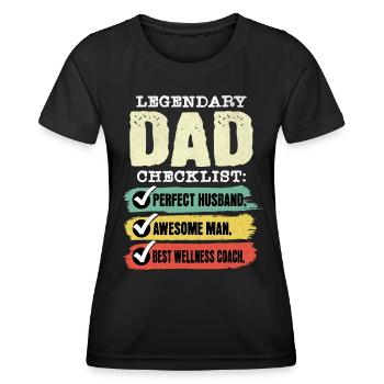 Dad Wellness Coach Father's Day - Women's Functional T-Shirt - black - Front - AI Model Female 172 light (172cm)