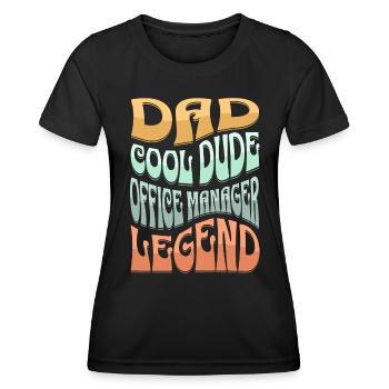 Papa Chef de bureau - T-shirt sport Femme - noir - Devant - AI Model Female 172 light (172cm)