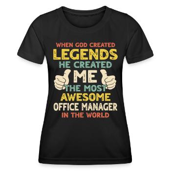 Büro Manager - Frauen Funktions-T-Shirt - Schwarz - Vorne - AI Model Female 172 light (172cm)
