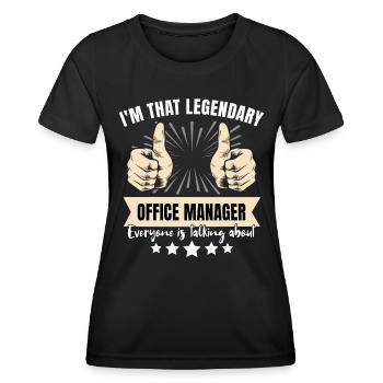 Legendärer Büro Manager - Frauen Funktions-T-Shirt - Schwarz - Vorne - AI Model Female 172 light (172cm)