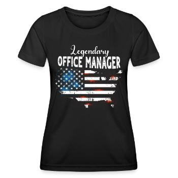 Büro Manager US - Frauen Funktions-T-Shirt - Schwarz - Vorne - AI Model Female 172 light (172cm)