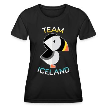Équipe Puffins Islande - T-shirt sport Femme - noir - Devant - AI Model Female 172 light (172cm)