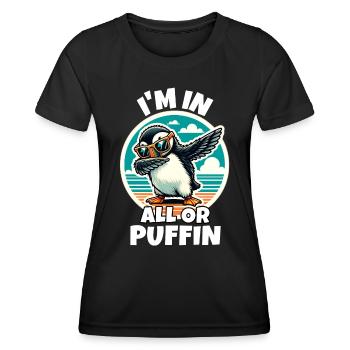 Puffin Sayings - Women's Functional T-Shirt - black - Front - AI Model Female 172 light (172cm)