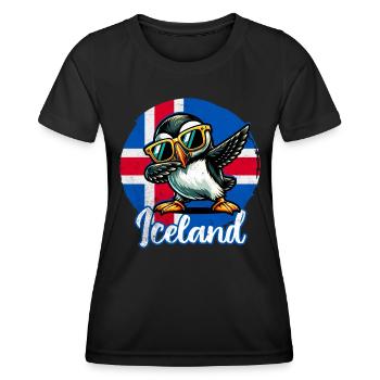 Dictons amusants de macareux - T-shirt sport Femme - noir - Devant - AI Model Female 172 light (172cm)