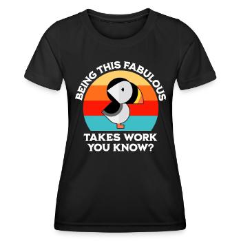 puffin saying - Women's Functional T-Shirt - black - Front - AI Model Female 172 light (172cm)