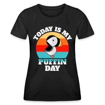 Puffin Sayings - Women's Functional T-Shirt - black - Front - AI Model Female 172 light (172cm)