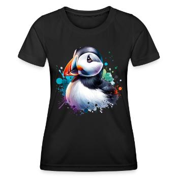Papageientaucher - Frauen Funktions-T-Shirt - Schwarz - Vorne - AI Model Female 172 light (172cm)