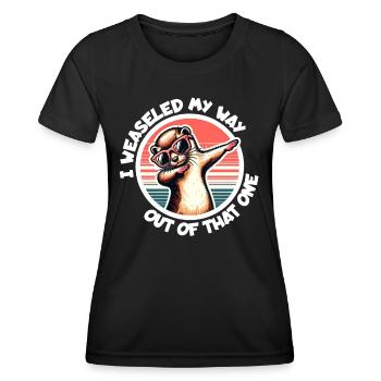 Dicton de belette - T-shirt sport Femme - noir - Devant - AI Model Female 172 light (172cm)