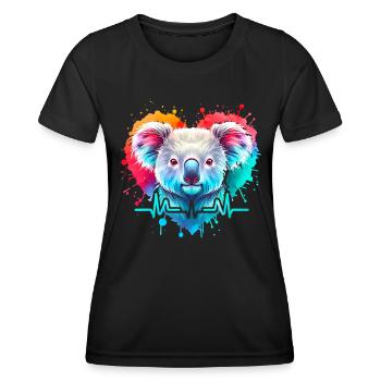 Koala Cardio - T-shirt sport Femme - noir - Devant - AI Model Female 172 light (172cm)
