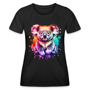 Koala - Frauen Funktions-T-Shirt - Schwarz - Vorne - AI Model Female 172 light (172cm)