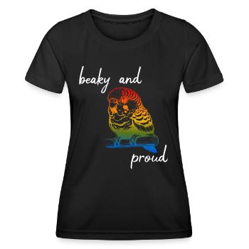 Funny Sun Parakeet Sayings - Women's Functional T-Shirt - black - Front - AI Model Female 172 light (172cm)