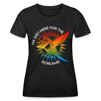 Funny Sun Parakeet Sayings - Women's Functional T-Shirt - black - Front - AI Model Female 172 light (172cm)