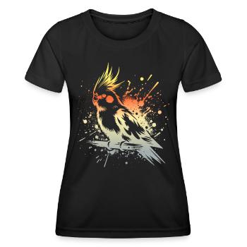 Dictons de calopsitte - T-shirt sport Femme - noir - Devant - AI Model Female 172 light (172cm)