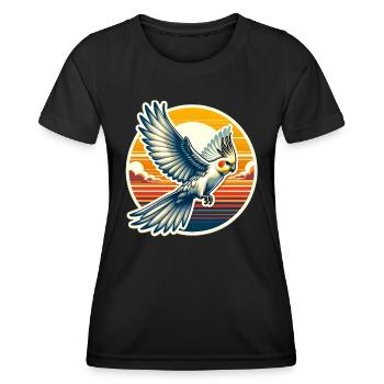 Dicton de calopsitte - T-shirt sport Femme - noir - Devant - AI Model Female 172 light (172cm)