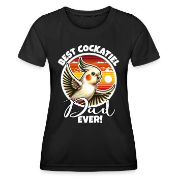 Bester Cockatiel Papa - Frauen Funktions-T-Shirt - Schwarz - Vorne - AI Model Female 172 light (172cm)