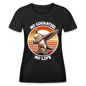 Dicton de calopsitte - T-shirt sport Femme - noir - Devant - AI Model Female 172 light (172cm)