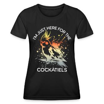 Dictons calopsittes amusants - T-shirt sport Femme - noir - Devant - AI Model Female 172 light (172cm)