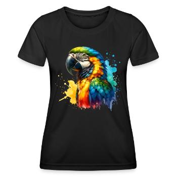 Papageie - Frauen Funktions-T-Shirt - Schwarz - Vorne - AI Model Female 172 light (172cm)