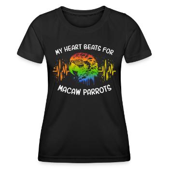 ECG Parrot Heart Line - T-shirt sport Femme - noir - Devant - AI Model Female 172 light (172cm)