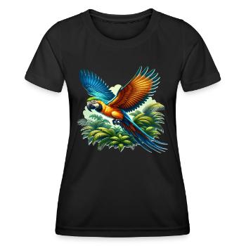 Papageie - Frauen Funktions-T-Shirt - Schwarz - Vorne - AI Model Female 172 light (172cm)