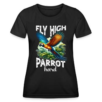 Lustige Papageie Sprüche - Frauen Funktions-T-Shirt - Schwarz - Vorne - AI Model Female 172 light (172cm)