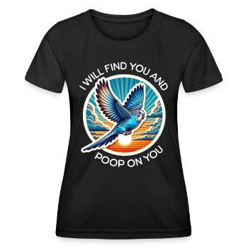 Budgie Sayings - Women's Functional T-Shirt - black - Front - AI Model Female 172 light (172cm)
