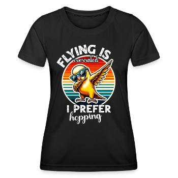 Funny Budgie Sayings - Women's Functional T-Shirt - black - Front - AI Model Female 172 light (172cm)