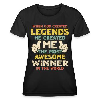 Gagnant - T-shirt sport Femme - noir - Devant - AI Model Female 172 light (172cm)