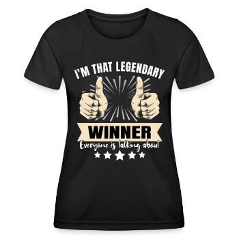 Legendärer Gewinner - Frauen Funktions-T-Shirt - Schwarz - Vorne - AI Model Female 172 light (172cm)