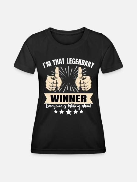 Legendärer Gewinner - Frauen Funktions-T-Shirt - Schwarz