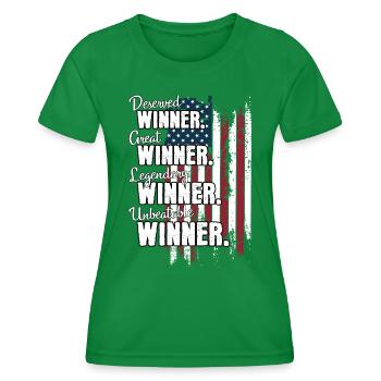 Gagnant Gewinner US - T-shirt sport Femme - vert - Devant - AI Model Female 172 dark (172cm)