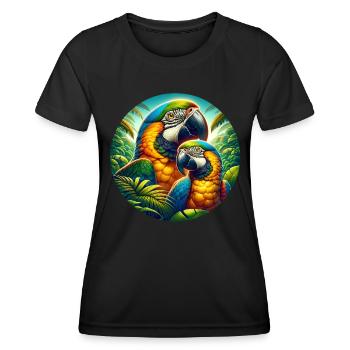 Papageie - Frauen Funktions-T-Shirt - Schwarz - Vorne - AI Model Female 172 light (172cm)