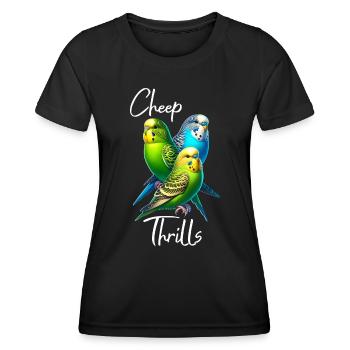 Funny Budgie Sayings - Women's Functional T-Shirt - black - Front - AI Model Female 172 light (172cm)