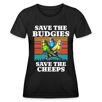 Save Budgerigar Budgie - Women's Functional T-Shirt - black - Front - AI Model Female 172 light (172cm)